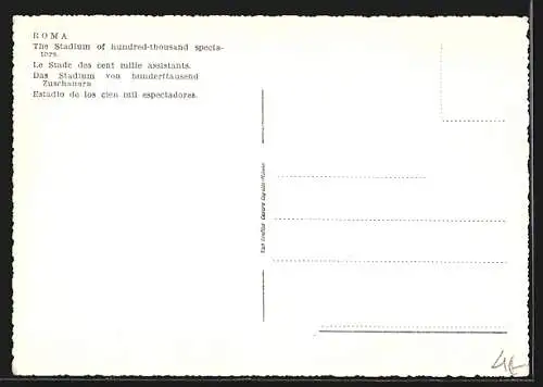 AK Rom, Stadion für einhunderttausend Zuschauer mit Teilansicht der Stadt