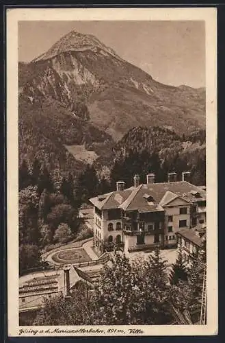 AK Gösing a.d. Mariazellerbahn, Gasthaus aus der Vogelschau