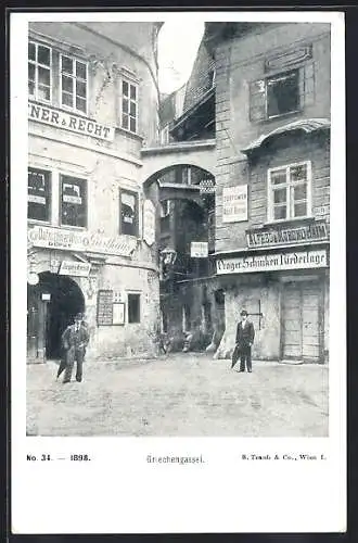 AK Wien, Prager Schinken-Niederlage und Gasthaus in der Griechengasse