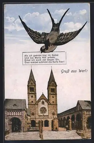 AK Werl, Blick auf die Wallfahrtskirche