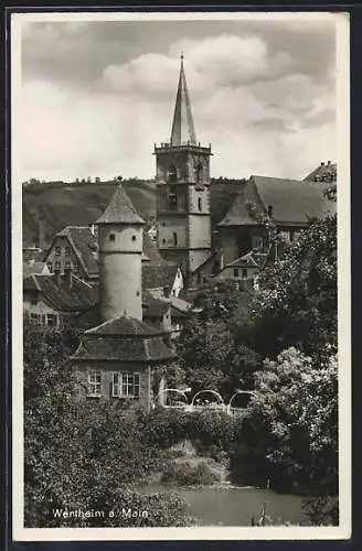 AK Wertheim / Main, Teilansicht mit Turm