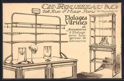 AK Paris, Ch. Rousseau & Cie., 108 Rue St. Maur, Etalages Vitrines