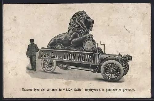 AK Montrouge /Seine, Produits du Lion Noir, F. George, 91 Grand-Rue, Nouveau type des voitures