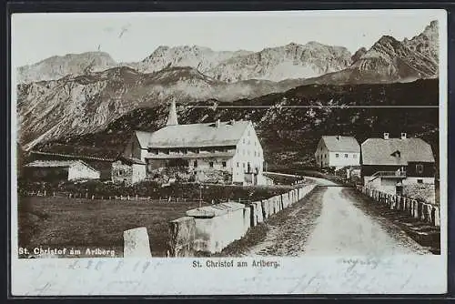 Foto-AK Fritz Gratl, St. Christof am Arlberg, Ortspartie