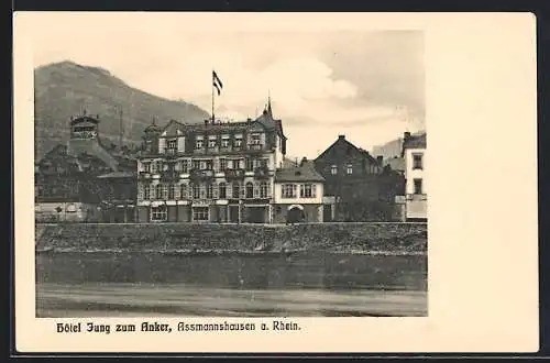 AK Assmannshausen a. Rh., Hotel Jung zum Anker