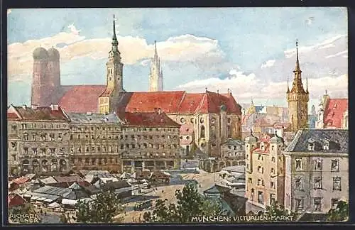 Künstler-AK Richard Wagner: München, Treiben auf dem Victualien-Markt