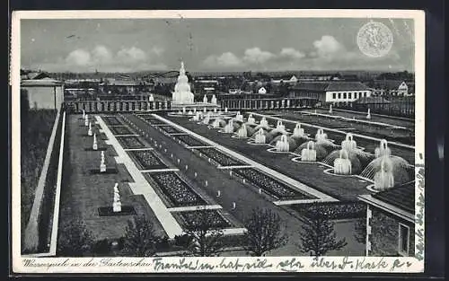 AK Düsseldorf, Grosse Reichsausstellung Schaffendes Volk 1937, Wasserspiele in der Gartenschau