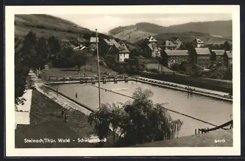 AK Steinach i. Thür. Wald, Badegäste im Schwimmbad