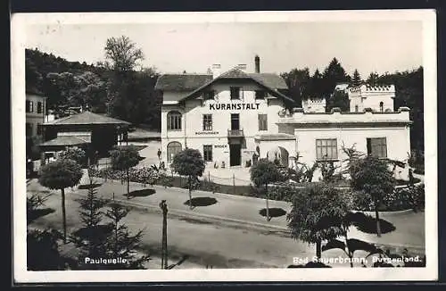 AK Bad Sauerbrunn, Blick auf Kuranstalt Paulquelle