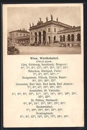 AK Wien, Westbahnhof von der Strasse aus