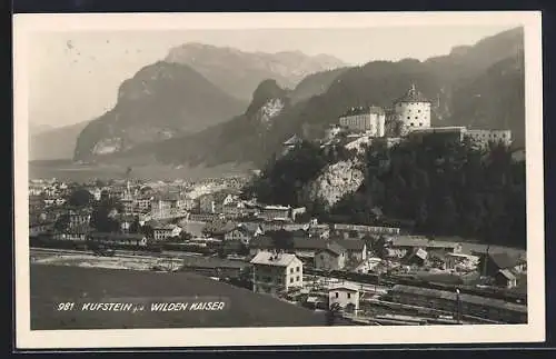 AK Kufstein, Totalansicht mit dem Schloss