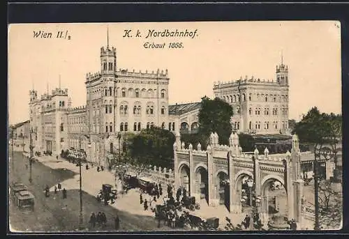 AK Wien, Nordbahnhof, Gesamtansicht mit Strasse aus der Vogelschau