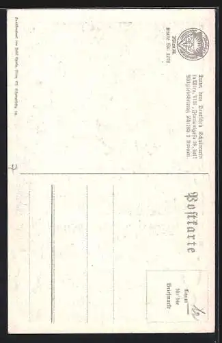 Künstler-AK Karl Friedrich Gsur: Deutscher Schulverein Nr. 39: Burschen heraus in die Natur, Wappen