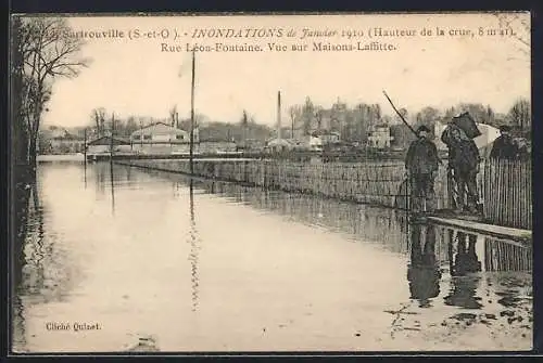 AK Sartrouville /S.-et-O., Inondations de Janvier 1910, Rue Léon-Fontaine