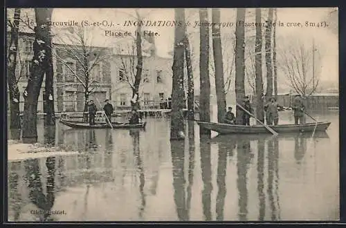 AK Sartrouville /S.-et-O., Inondations de Janvier 1910, Place de la Fete