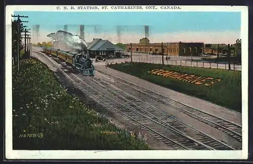 AK St. Catharines /Ont., Train at C. N. R. Station