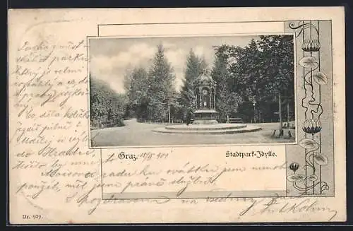 AK Graz, Wettersäule im Stadtpark