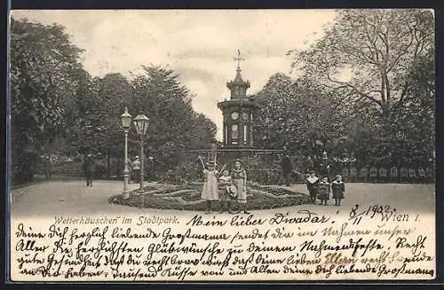 AK Wien, Wetterhäuschen im Stadtpark