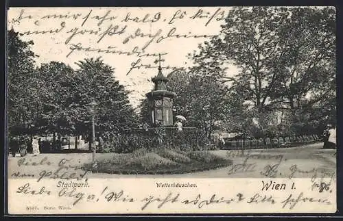 AK Wien, Wettersäule im Stadtpark
