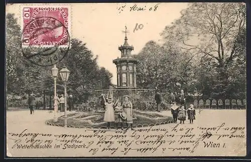 AK Wien, Wetterhäuschen im Stadtpark