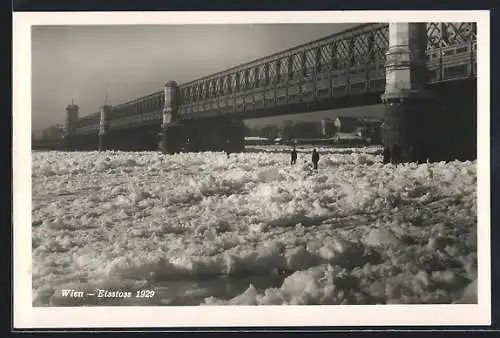 AK Wien, Eisstoss bei der Reichsbrücke 1929