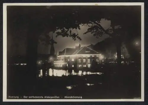 AK Hamburg-Neustadt, Restaurant Alsterpavillon bei Nacht