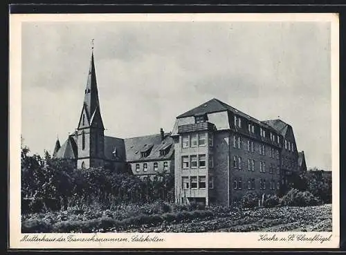 AK Salzkotten, Mutterhaus der Franziskanerinnen, Kirche und St. Claraflügel