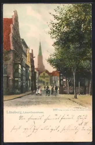 AK Lüneburg, Lünerthorstrasse mit Kindern