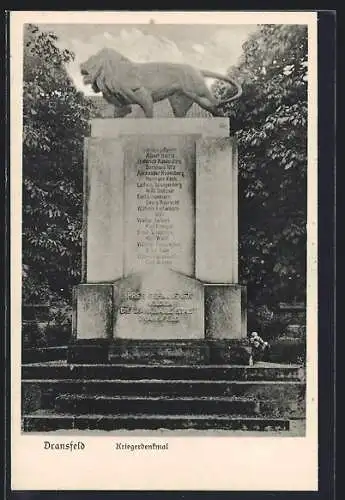 AK Dransfeld, Am Kriegerdenkmal, Erlös zum Besten der Kirche