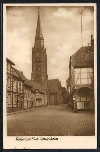 AK Nienburg a. d. Weser, Blick auf die Martinskirche