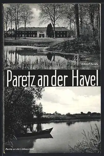 AK Paretz an der Havel, Schloss Paretz, Partie an der Liebesinsel