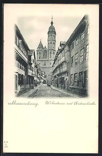 AK Braunschweig, Weberstrasse und Andreaskirche