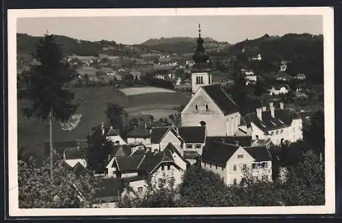 AK Trautmannsdorf bei Gleichenberg, Teilansicht mit Kirche