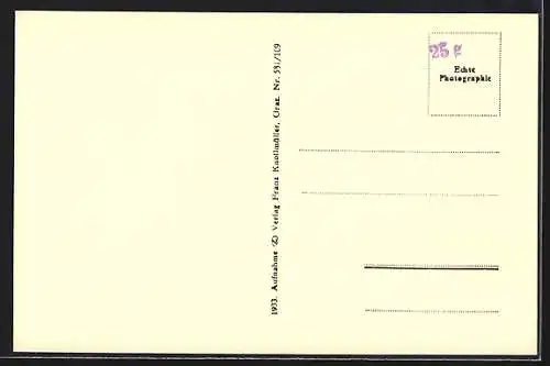 AK Irdning, verschneite Ortschaft mit Grimming