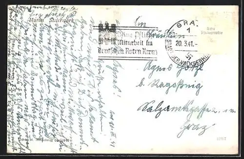 AK Murau, Teilansicht aus der Vogelschau