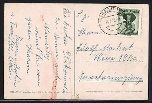 AK Mürzzuschlag, Blick auf den Ort mit Heilandskirche