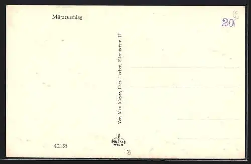 AK Mürzzuschlag, Teilansicht aus der Vogelschau