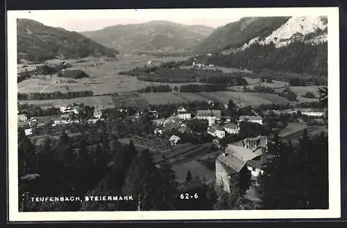 AK Teufenbach, Teilansicht aus der Vogelschau