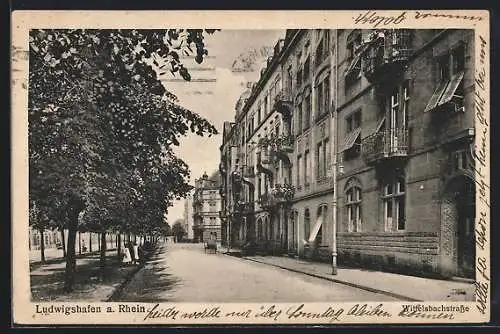 AK Ludwigshafen a. Rhein, Blick in die Wittelsbachstrasse