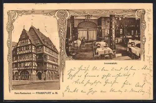 AK Alt-Frankfurt, Dom-Restaurant von der Strasse aus und Innenansicht