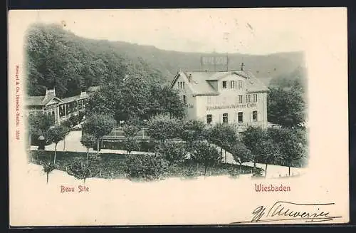 AK Wiesbaden, Blick aufs Gasthaus Beau Site