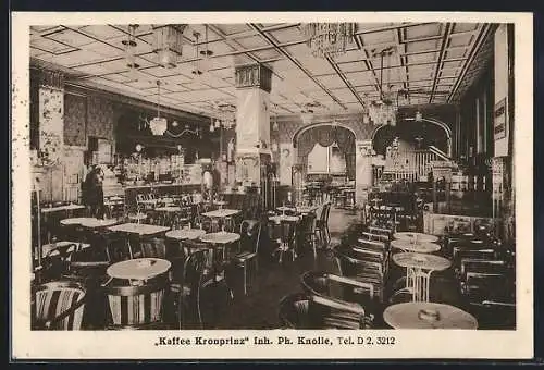 AK Hamburg-Altona, Café Kronprinz, Bes. Ph. Knolle, Innenansicht