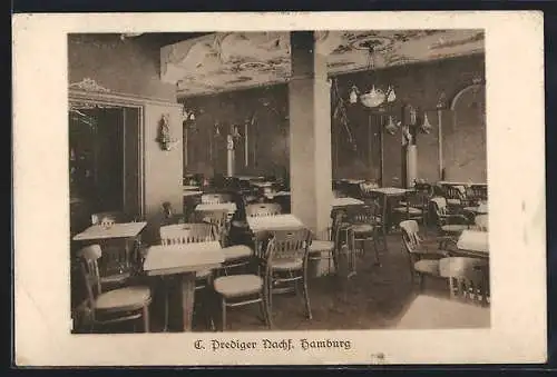 AK Hamburg, Gasthaus C. Prediger Nachf., Innenansicht