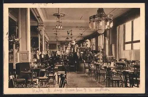 AK Hamburg, Café Belvedere, Bes. F. Blesch, Alsterdamm, Innenansicht