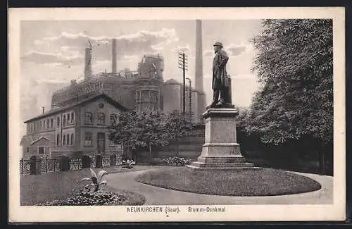 AK Neunkirchen /Saar, Partie am Stumm-Denkmal