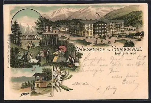 Lithographie Hall, Hotel Wiesenhof im Gnadenwald