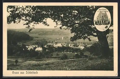 AK Schönbach / Dillkreis, Handlung v. Carl Seibel, Panorama