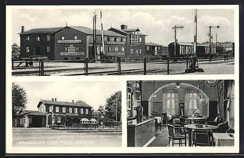 AK Pönitz / Ostholst., Weidemann's Hotel und Bahnhof