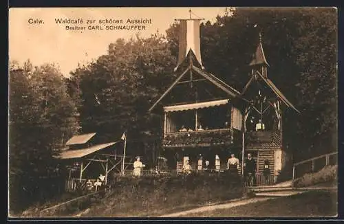 AK Calw, Waldcafé zur schönen Aussicht von Carl Schnauffer