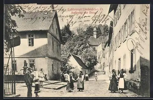 AK Lindenfels i. O., Aufgang zur Burg